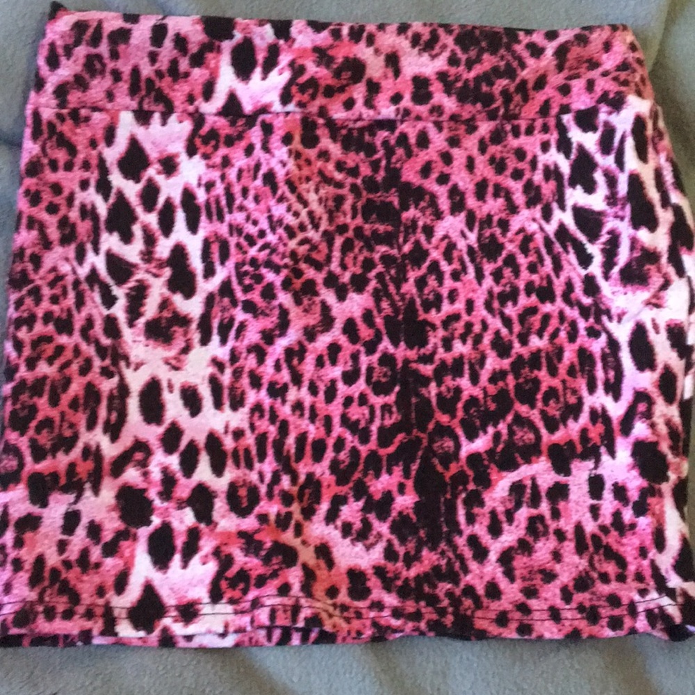 Pink animal print skirt